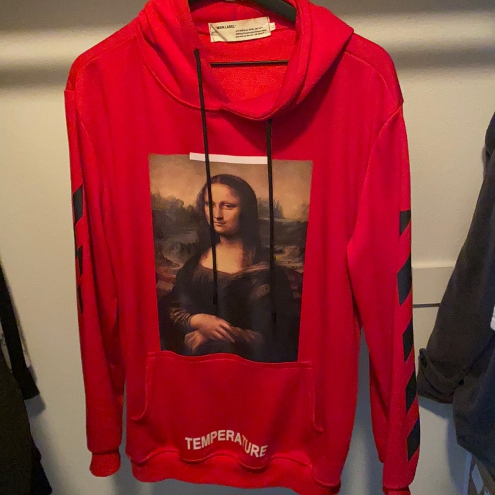 Red OFF-WHITE Mona Lisa hoodie